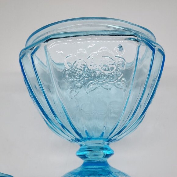 Anchor Hocking Candy Dish With Cover Mayfair Open Rose Blue 8 1/2” - Picture 8 of 13